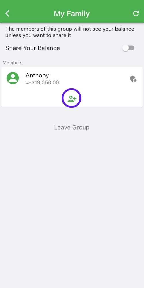 Invite to Sharing Group